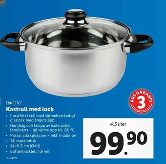 Lidl Kastrull med lock erbjuda