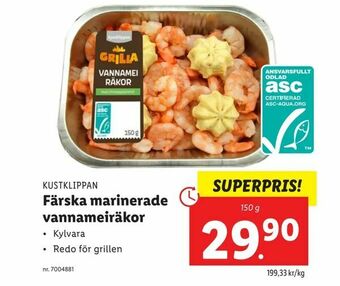 Lidl Färska marinerade vannameiräkor erbjuda