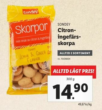 Lidl Citron- ingefärs- skorpa erbjuda
