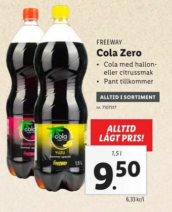 Lidl Cola Zero erbjuda