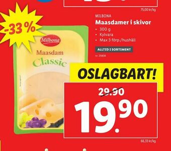 Maasdamer i skivor