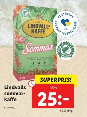 Lidl Lindvalls sommar- kaffe erbjuda