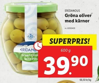 Lidl Gröna oliver med kärnor erbjuda