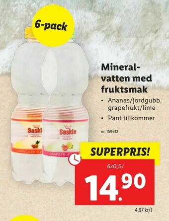 Lidl Mineral- vatten med fruktsmak erbjuda