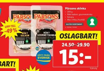 Lidl Pärsons skinka erbjuda