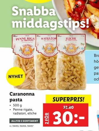 Lidl Caranonna pasta erbjuda
