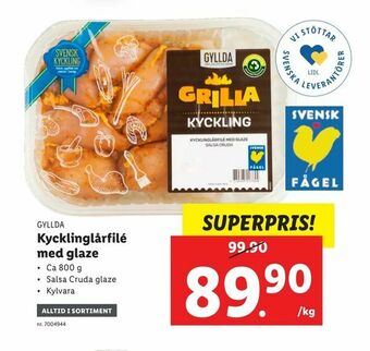 Lidl Kycklinglårfilé. med glaze erbjuda