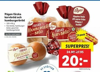 Pågen färska korvbröd och hamburgerbröd