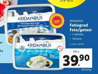 Lidl Fatlagrad Feta/getost erbjuda