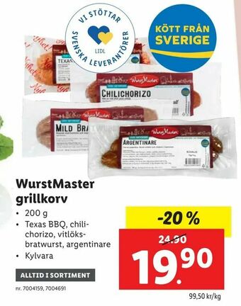 Lidl WurstMaster grillkorv erbjuda