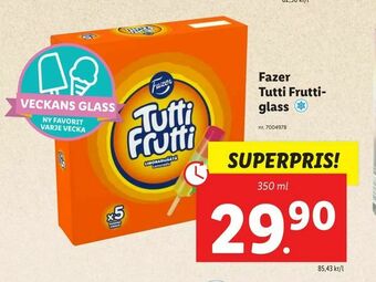 Lidl Fazer Tutti Frutti glass erbjuda