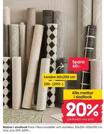 Rusta Mattor i Sisallook erbjuda