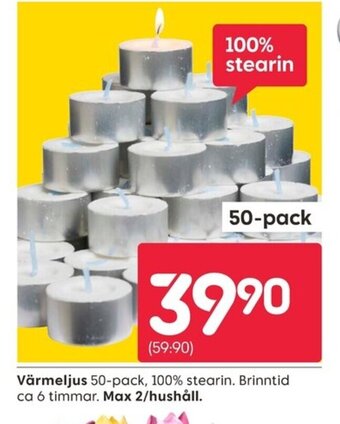 Rusta Värmeljus erbjuda