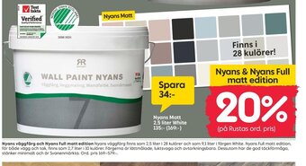 Rusta Nyans Väggfärg Och Nyans Full Matt Edition erbjuda