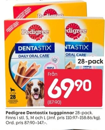 Rusta Pedigree Dentastix Tuggpinnar erbjuda