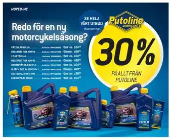 thansen 30% på allt från putoline erbjuda