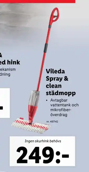 Lidl Vileda spray & clean städmopp erbjuda