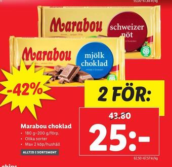 Lidl Marabou choklad erbjuda