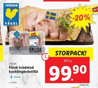 Lidl Färsk tvådelad kycklingbröstfilé erbjuda