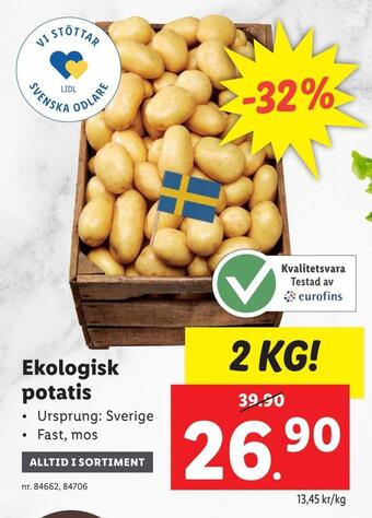 Lidl Ekologisk potatis erbjuda