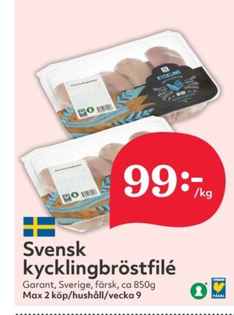 Hemköp Garant kycklingbröstfilé erbjuda