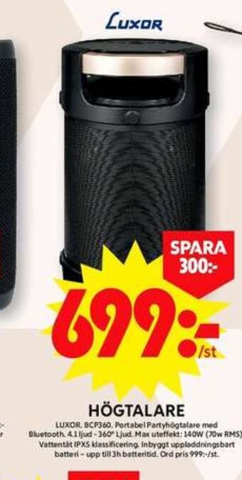 ICA Maxi Luxor högtalare erbjuda
