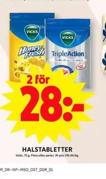 ICA Maxi Tripleaction halstabletter erbjuda