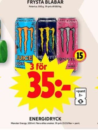 ICA Maxi Monster energidryck erbjuda