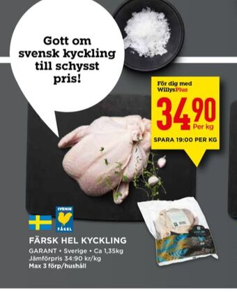 Willys Garant kyckling erbjuda