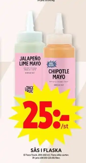 ICA Maxi El taco truck såser kyld erbjuda