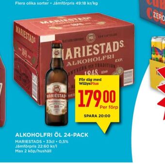 Willys Mariestads öl erbjuda