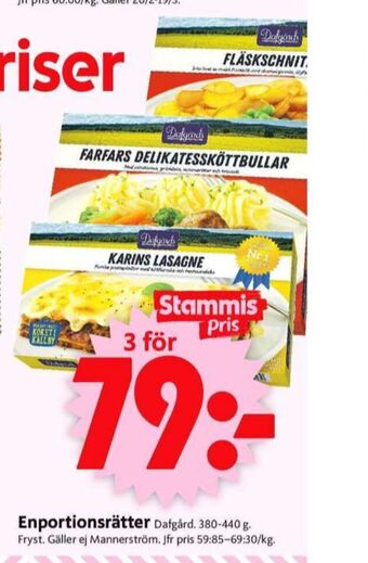 ICA Supermarket Dafgårds färdigrätter erbjuda