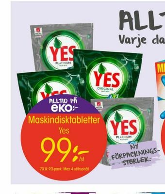 EKO Yes Diskmaskintabs erbjuda