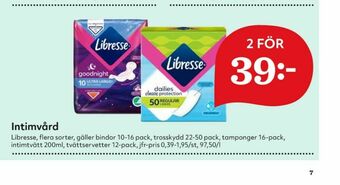 Hemköp Libresse Bindor erbjuda