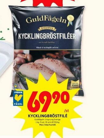 ICA Kvantum Guldfågeln Kycklingbröstfilé erbjuda