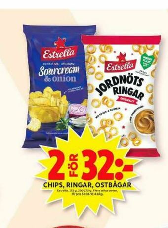 ICA Maxi Estrella Jordnötsringar erbjuda