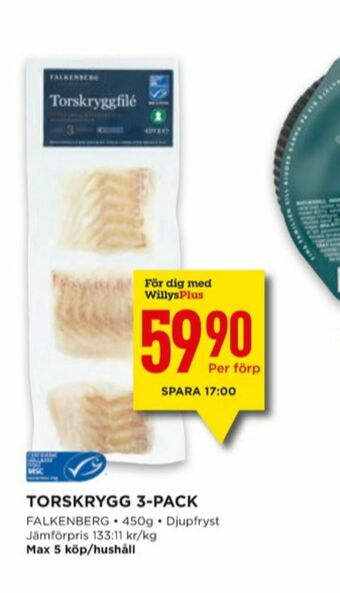 Willys Falkenberg Seafood Torskfilé erbjuda
