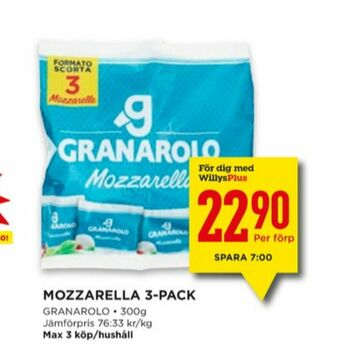 Willys Granarolo Mozzarella erbjuda