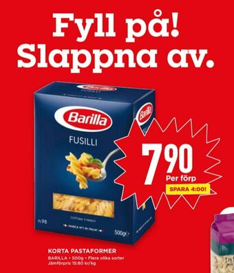 Willys Barilla Pasta sorterad erbjuda