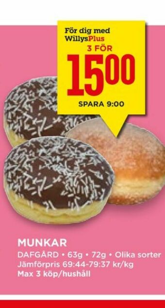 Willys Dafgårds Butiksbakat kaffebröd erbjuda