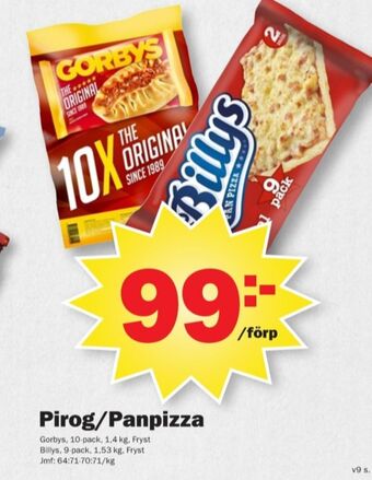 Pekås Billys pizza erbjuda