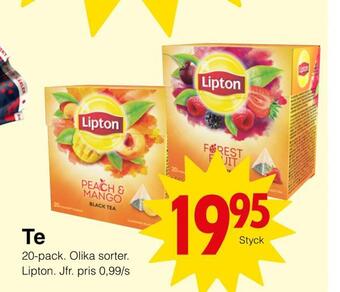 Matöppet Te erbjuda