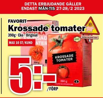 Matdax Krossade tomater erbjuda
