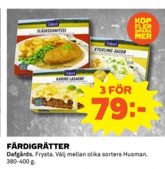 Coop Dafgårds färdigrätter erbjuda