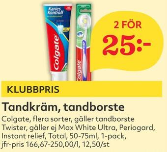 Hemköp Tandkräm, tandborste erbjuda