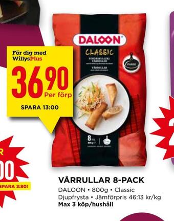 Willys Vårrullar 8-pack erbjuda