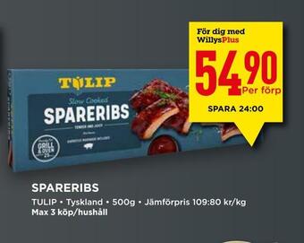 Willys Spareribs erbjuda