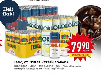 Willys Läsk, kolsyrat vatten 20-pack erbjuda