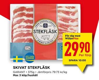 Willys Skivat stekfläsk erbjuda