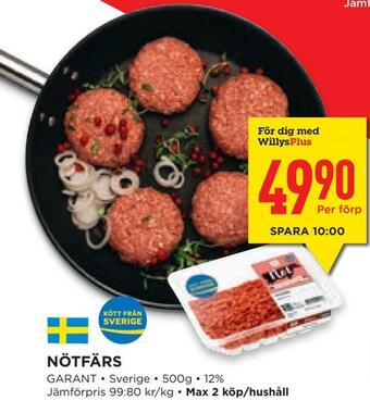 Willys Hemma Nötfärs erbjuda